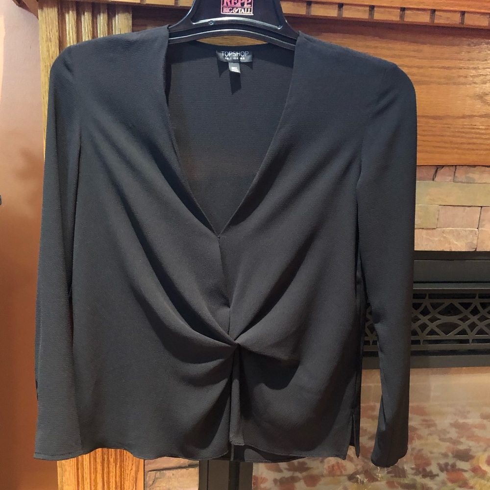 Top Shop Black Sheer Long Sleeve